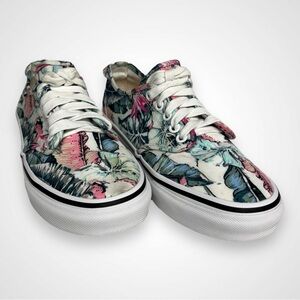 Vans Ortholite Sneakers Skater Shoes Tropical Colorful Leaves Canvas Lace up 7
